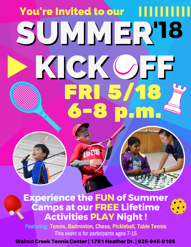 Lifetime Activities - Walnut Creek Summer 2018 Kickoff