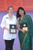 Autumn Young and Usha Panja Receive Plaques of appreciation from India Parent Magazine